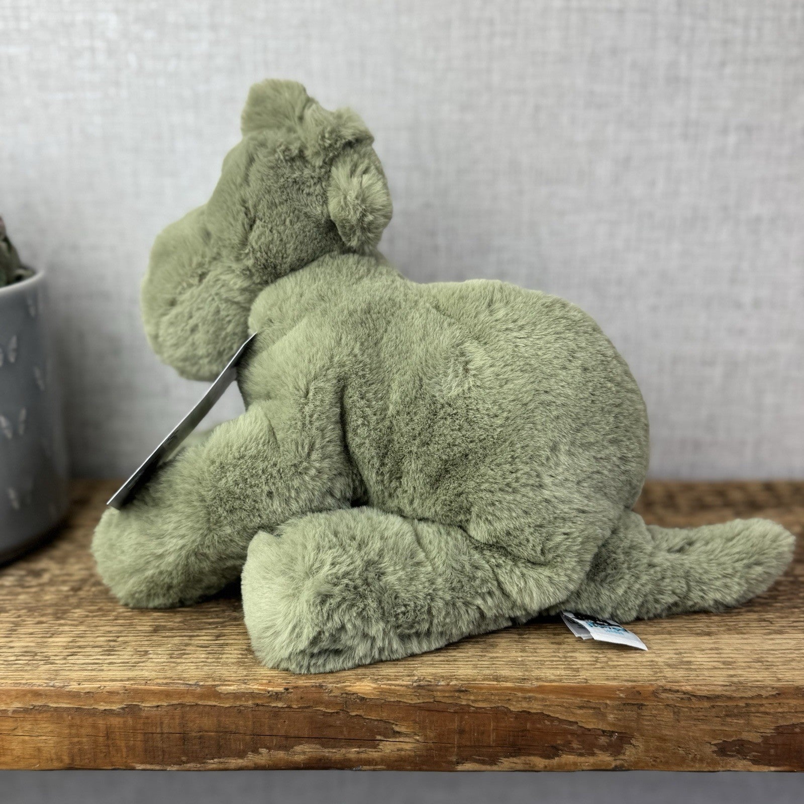 Jellycat Medium Huggady Dinosaur- Floppy Green Dino Soft Toy Retired 10" (#3)