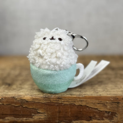 Gund Pusheen Cat Keyring - Stormy Latte Matcha Keyring Cafte Cat NWOT 