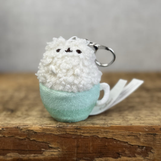 Gund Pusheen Cat Keyring - Stormy Latte Matcha Keyring Cafte Cat NWOT 