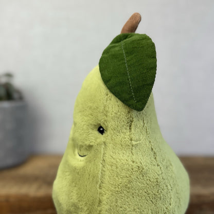 Jellycat Amuseable Pear - Large Pear Soft Toy Original Pear Soft Toy Beanie 12"