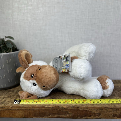 Marks & Spencers Beanie Tan/White Cow Soft Toy New Without Tags Plush Cow 11"