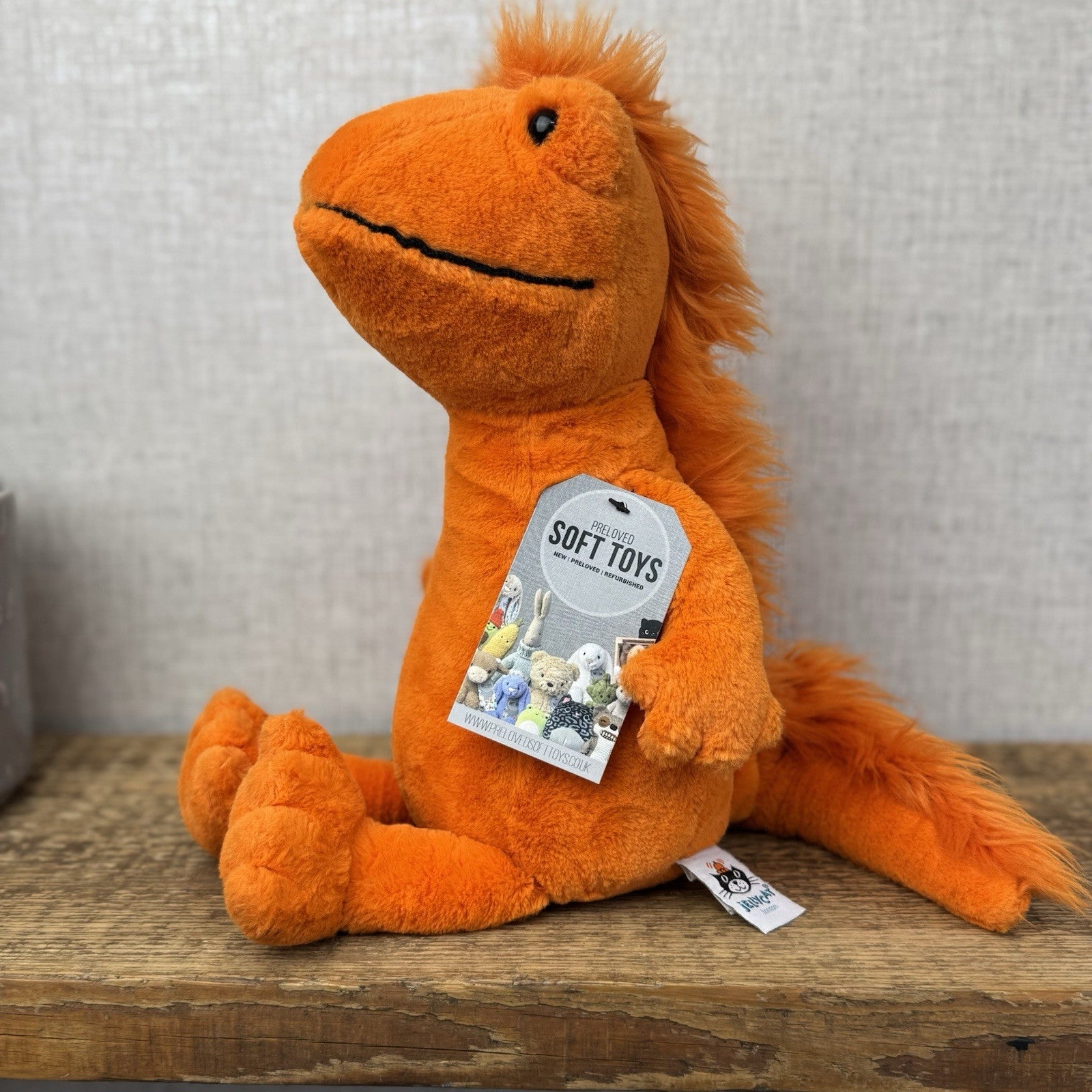 Jellycat Cruz Crested Newt - Bright orange Newt Lizard Reptile Soft Toy 14"