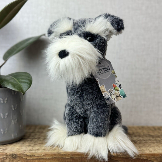 Jellycat Lawrence Schanuzer - Grey Sitting Fluffy Schnauzer Dog Beanie Soft Toy
