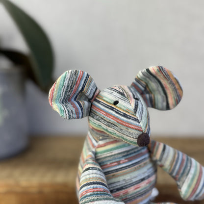 Muji Yarn Mouse - Recycled Yarn Mouse Beanie (Jellycat Collab) Small Mouse 5”