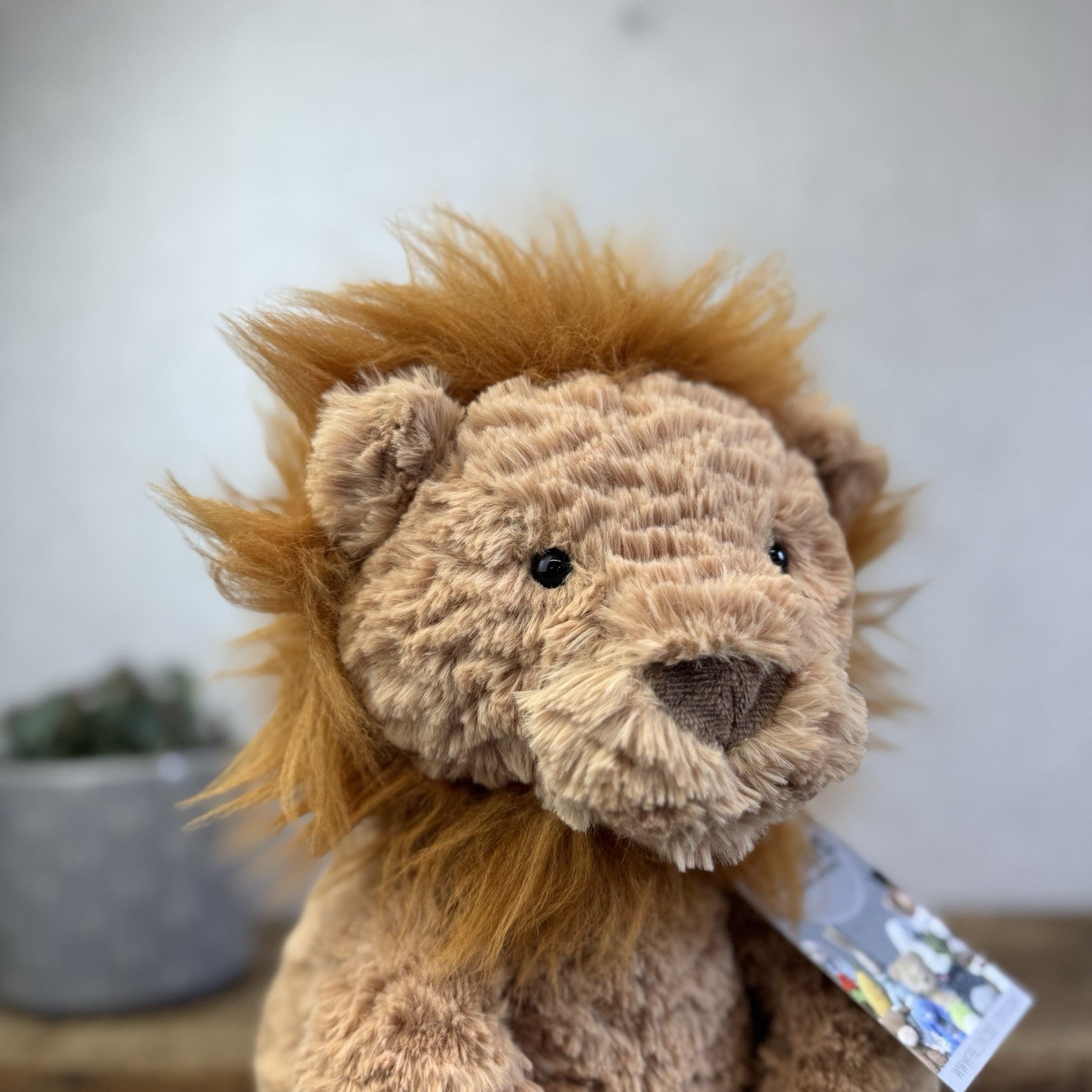 Jellycat Large Fuddlewuddle Lion - Large Sitting Lion Beanie Retired 12"
