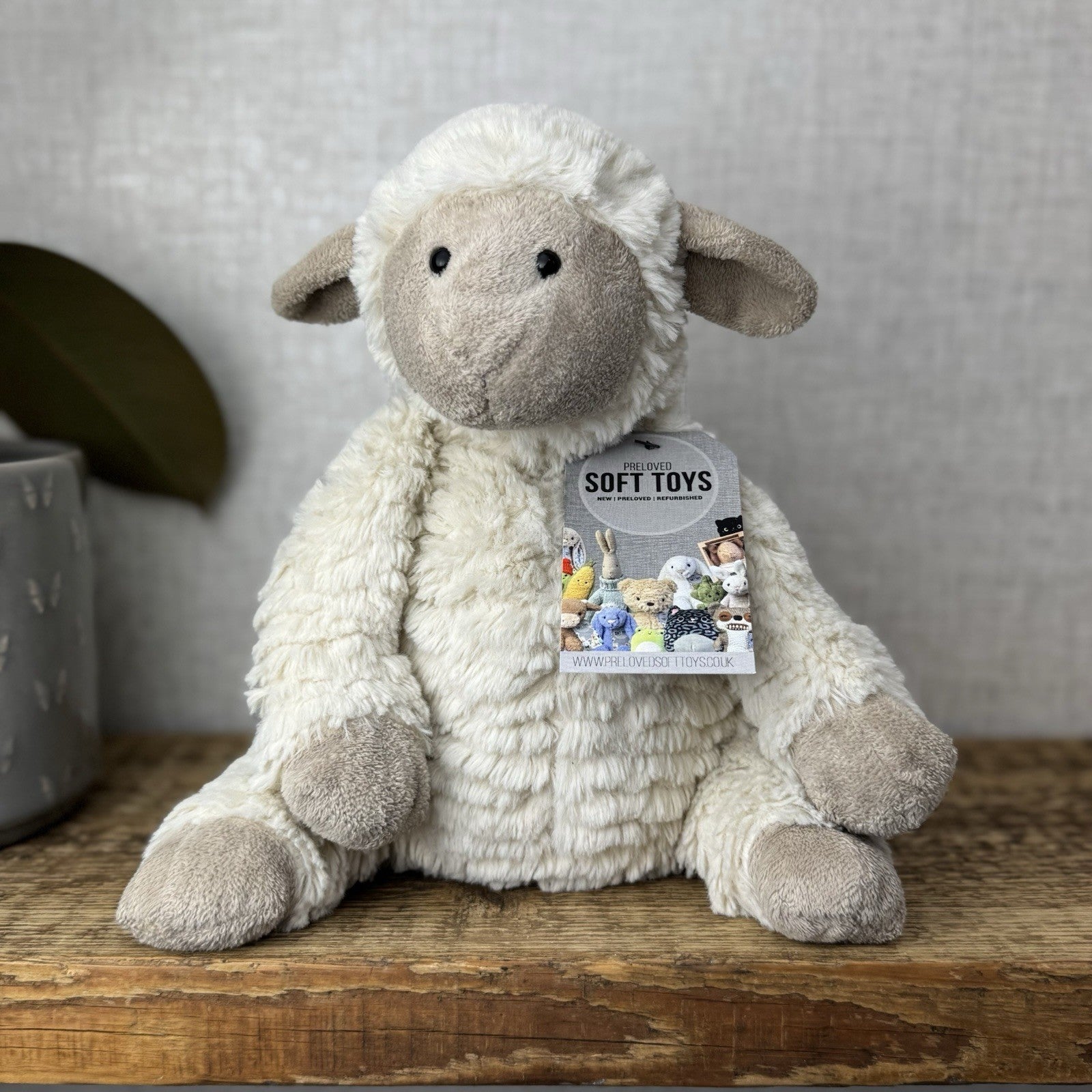 Jellycat Medium Fuddles Sheep Lamb Textured Lamb Soft Toy Beanie 12"