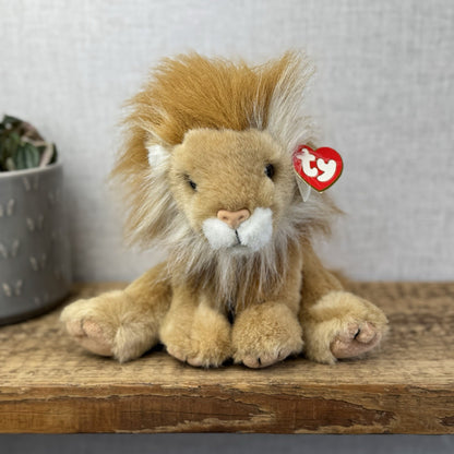 TY Classic Sahara - Beanie Baby Large Lion Wild Cat Soft Toy Pristine Tags 8"