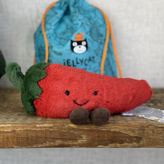 Jellycat Small Amuseable Chilli - First Release Soft Toy Chilli Food Plush 8”