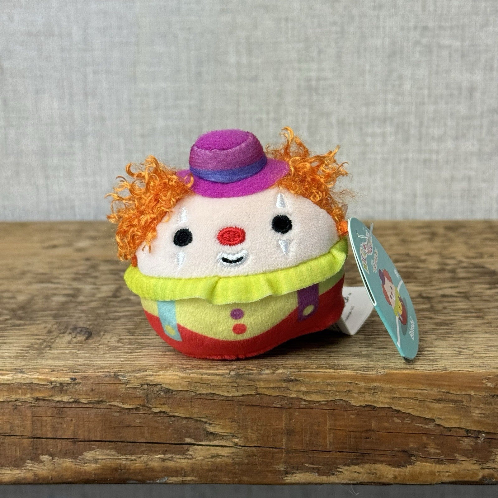Squishmallow Micromallow With Tag - Bimbi Clown Mini Clown Squish Soft Toy New 