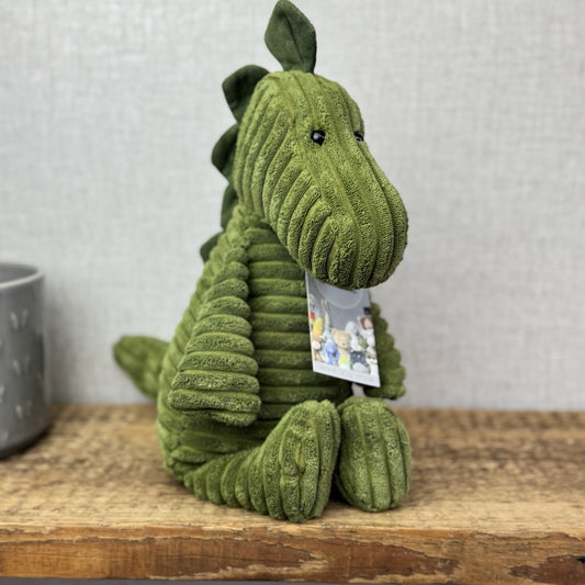 Jellycat Medium Cordy Roy Green Dinosuar - Olive Green Dino Beanie Plush 14"