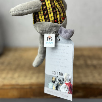 Jellycat Waistcoat Pup Dog - Small Vintage Puppy Beanie In Waistcoat Tiny 6"