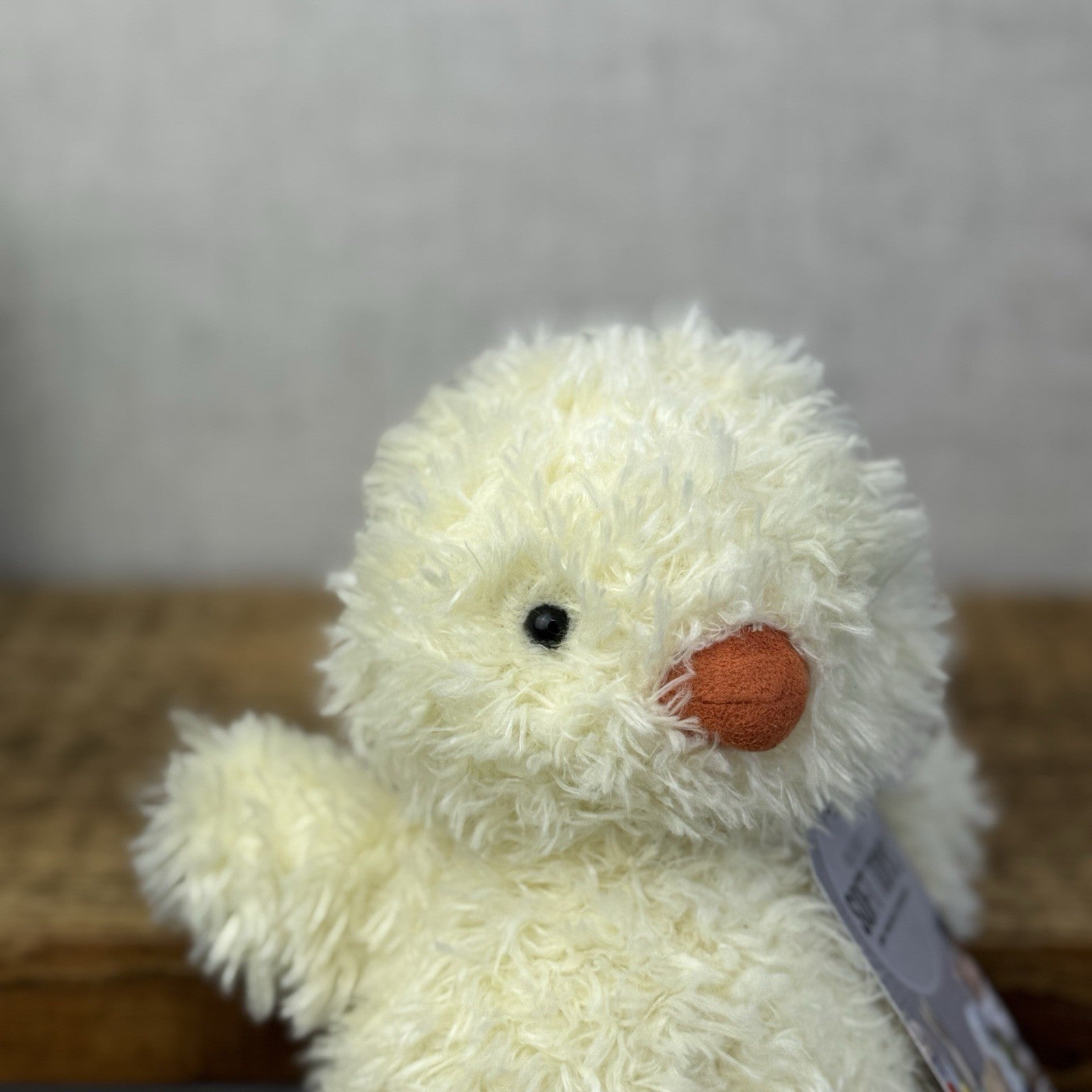 Jellycat Little Chick - Fluffy Light Yellow Bird Toy Small Curly Fur Retired 7"