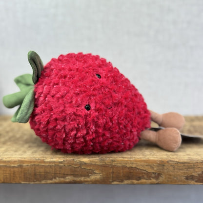 Jellycat Amuseables Strawberry Large - New Version Red Strawberry 5 Leaves 9”