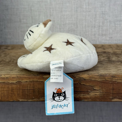 Jellycat Natural Nap - Retired 1998 Cream Cat Stars/moons Vintage With Tags 4”