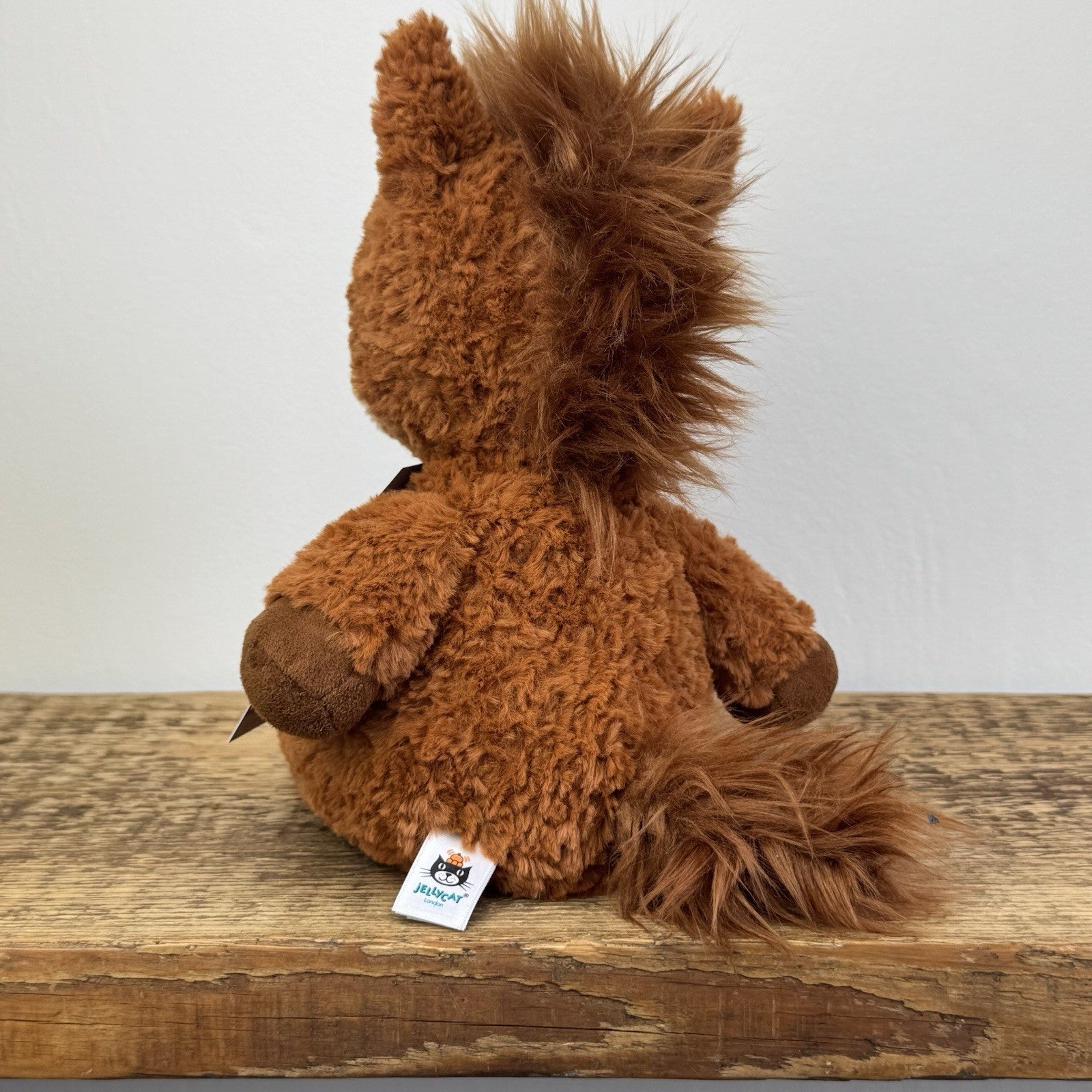 Jellycat Flossie Pony - Textured Retired Brown Horse Soft Toy Rare 10"