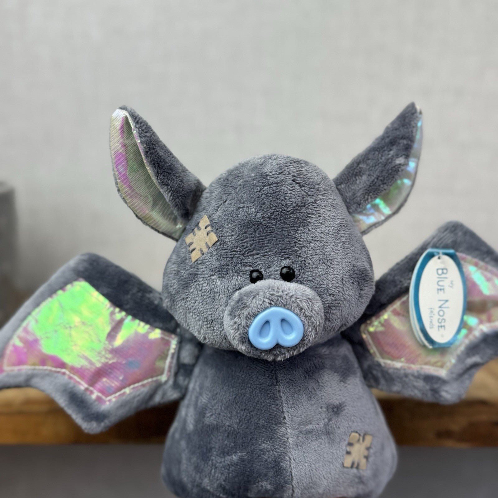 Blue Nose Friends Medium Echo Bat #32 Grey Shiny Bat 8"