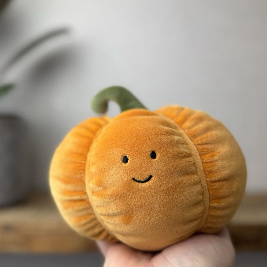 Jellycat Vivacious Pumpkin - Velour Beanie Pumpkin New With Tags 6"