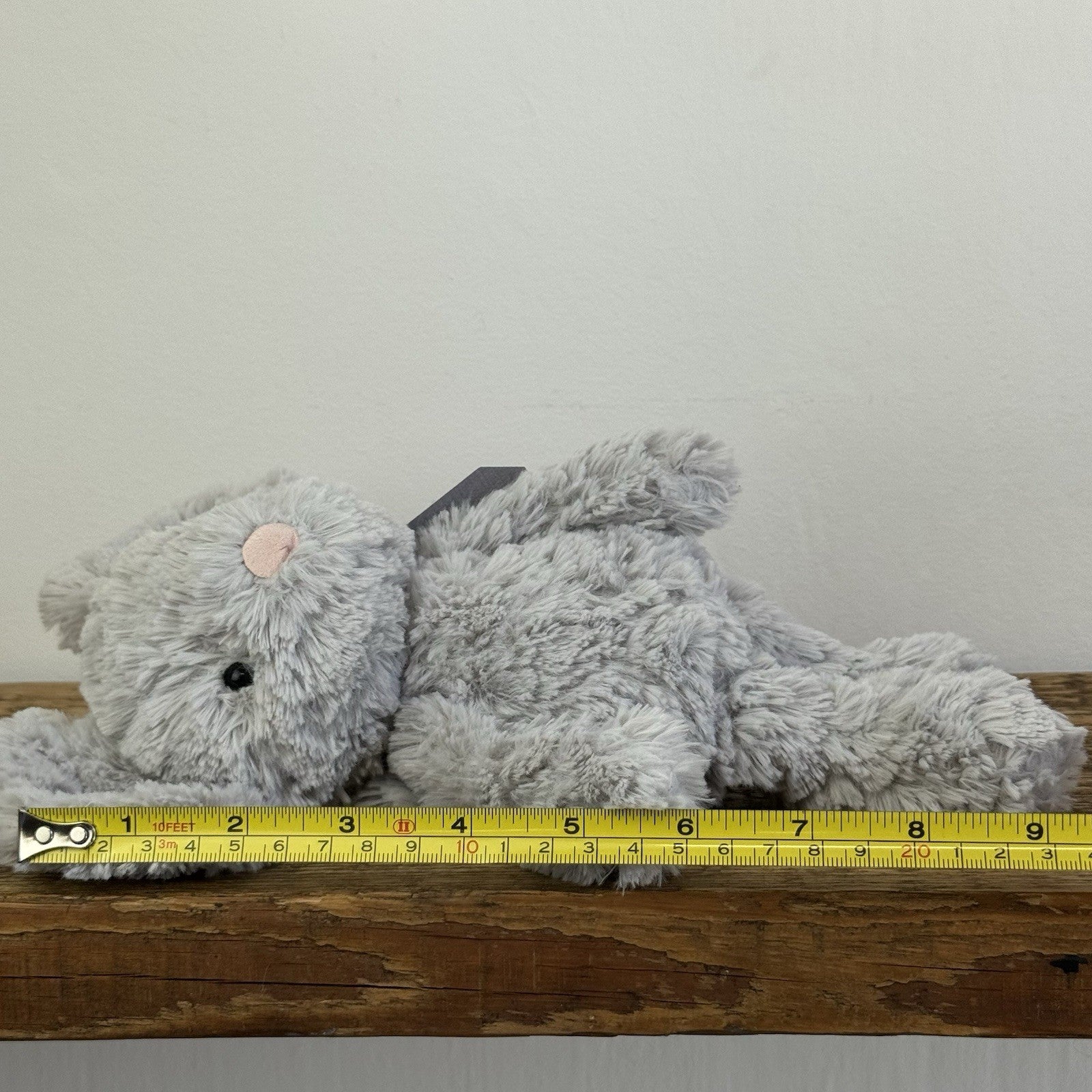 Jellycat Iggle Sguiggle Mouse - Small Grey Textured Mouse Soft Toy Retired 9”