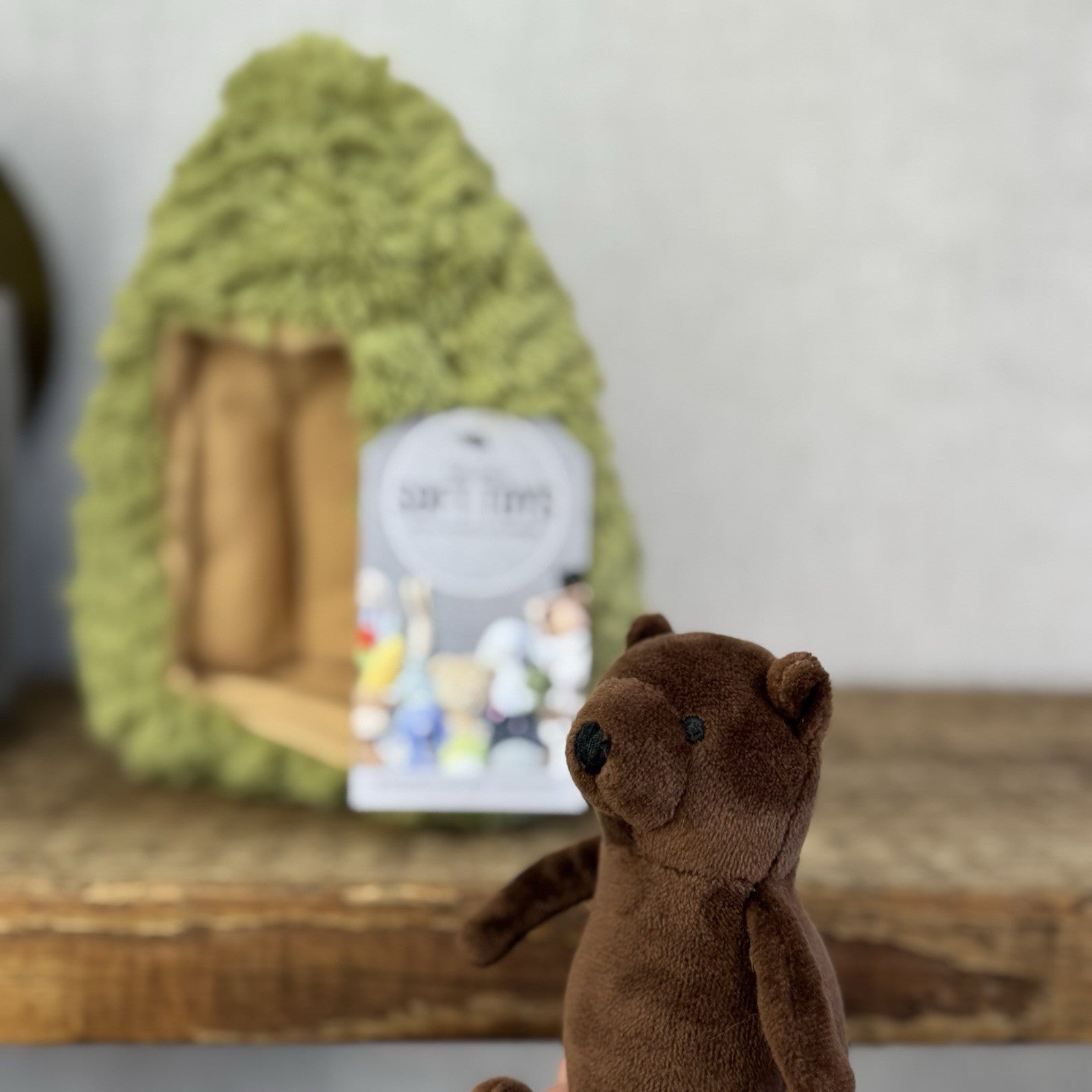 Jellycat Forest Fauna Bear - Tiny Pocket Pal Bear With Tree House Cute Plush 8"