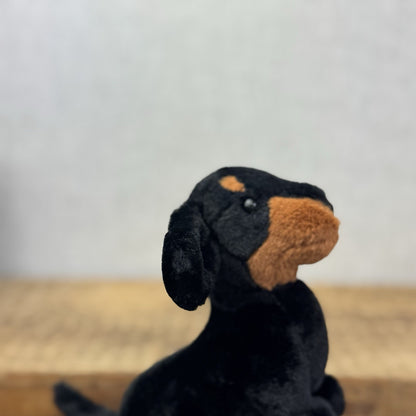 Jellycat Otto Sausage Dog - Brown/Black Sausage Dog Beanie Soft Toy Plush 8"