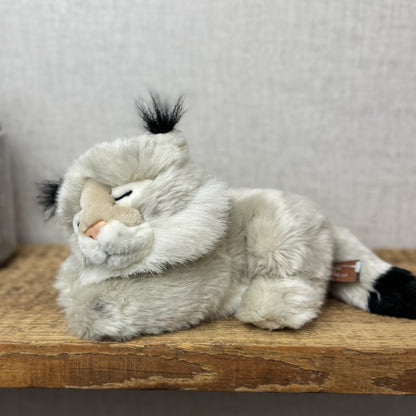 Suma Collection Sleeping Lynx Cub Soft Toy Beanie - Small Lynx Baby Plush 8"