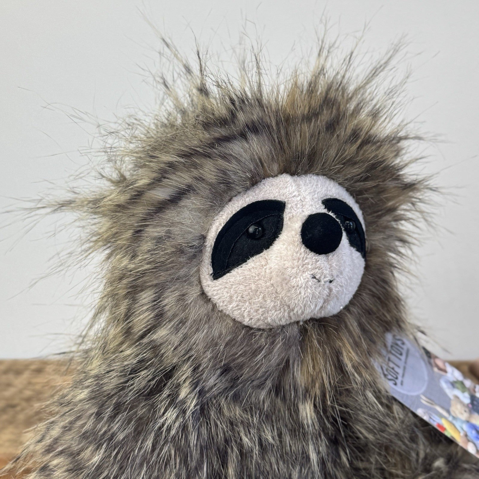 Jellycat Cyril Sloth - Fluffy Grey/brown Sloth Soft Toy Retired Rare Beanie 14”