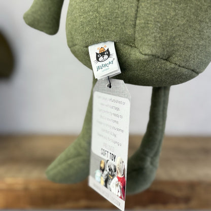 Jellycat Geek Frog - Jersey Green Soft Beanie Frog Toy Retired Small Cute 9"