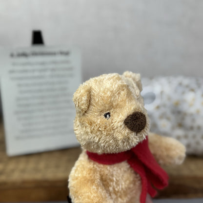 M&S Spencer Bear Beanie Red Scarf 5" - Christmas Gift Soft Toy Wrapped & Ready