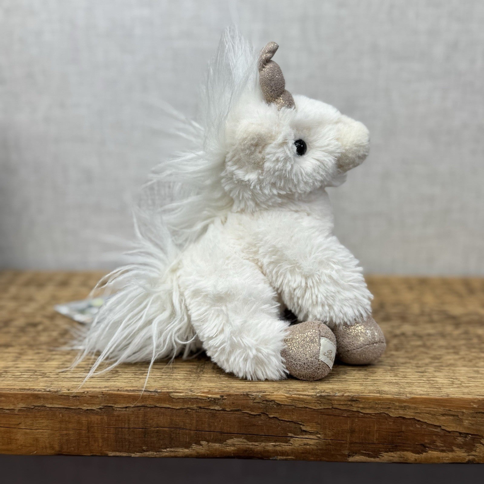 Bukowski Bears Sparkle Unicorn With Gold Horn - Small Beanie Unicorn 7" (#2)