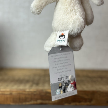 Jellycat Tiny Baby Bashful Cream Bunny - Miniature Plush Bunny Soft Toy 5”
