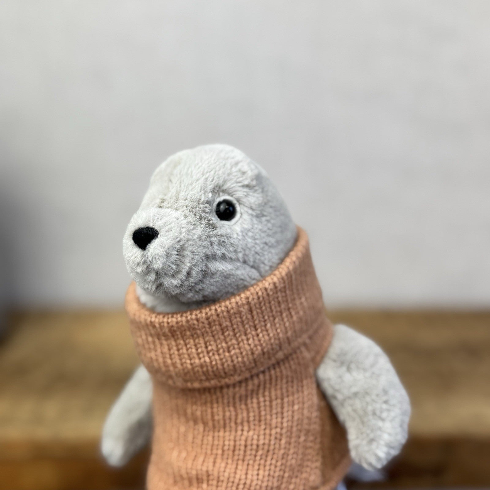 Jellycat Cozy Crew Seal - Seal Beanie In A Jumper Poloneck Plush Retired  8"
