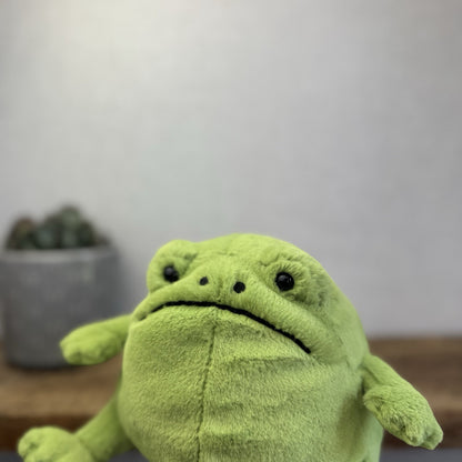 Jellycat Ricky Rain Frog - Green Soft Toy Frog Beanie Plush Medium 7"