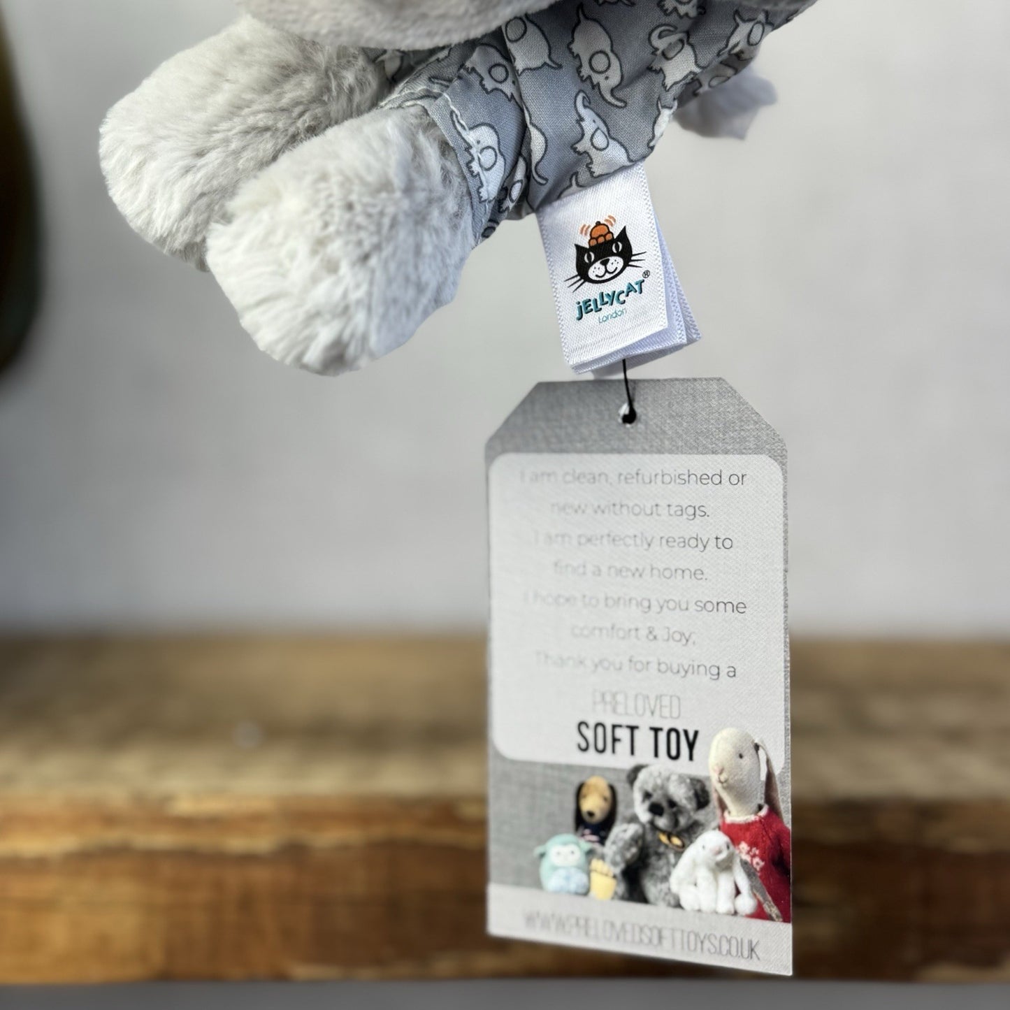 Jellycat Bedtime Elephant Soother - Grey Elephant In Pyjamas Soother Blanket