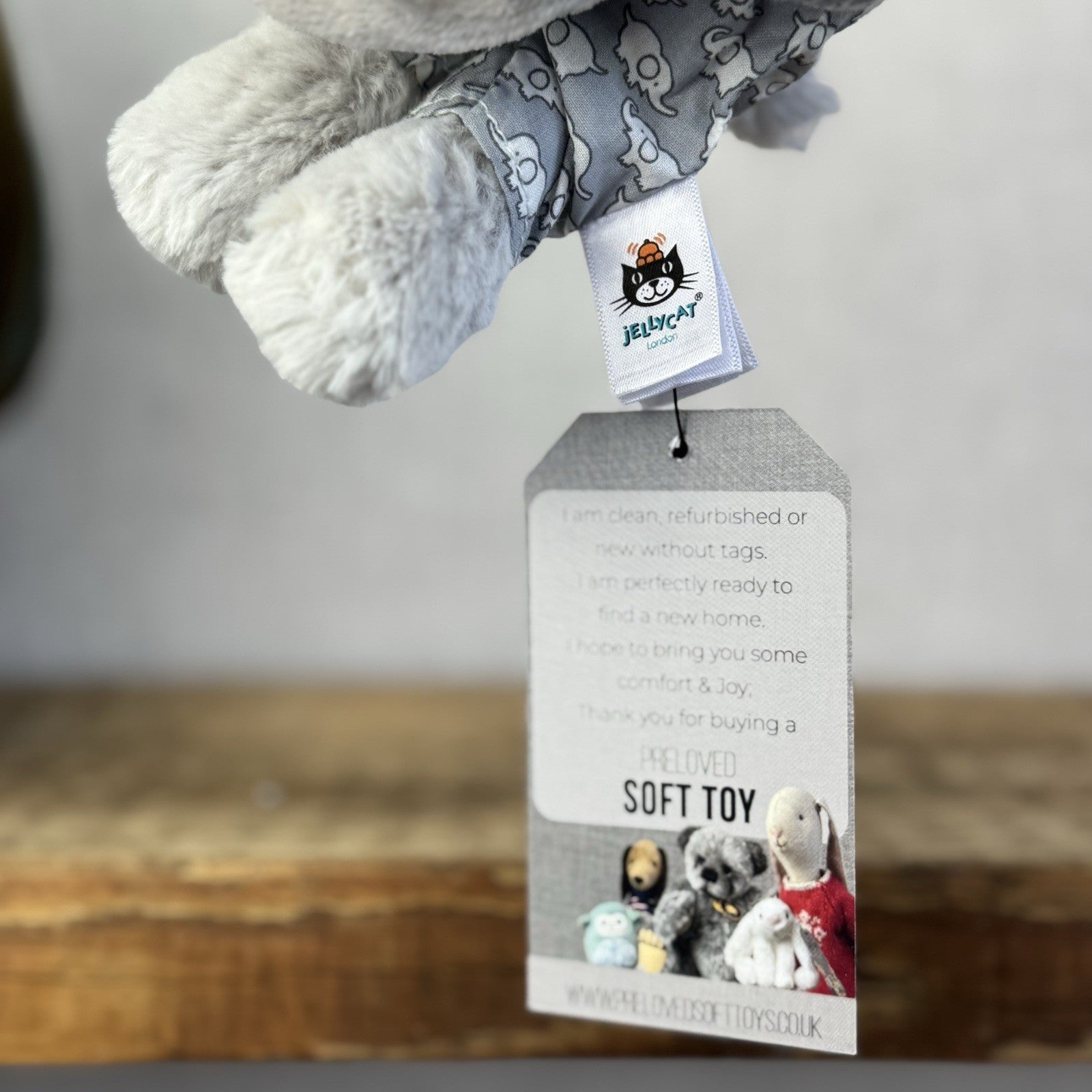 Jellycat Bedtime Elephant Soother - Grey Elephant In Pyjamas Soother Blanket