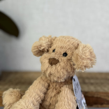 Jellycat Small Fuddlewuddle Puppy - Small Sitting Textured Honey Dog Retired 6"
