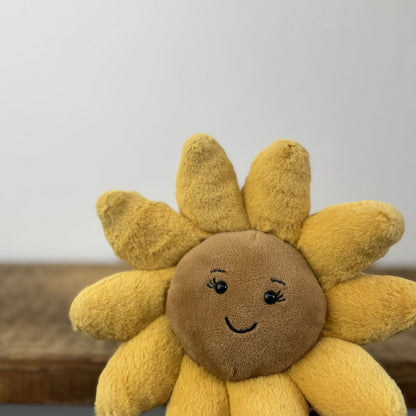 Jellycat Small Fluery Sunflower - Sunflower Beanie Soft Toy Floral Plush 8"