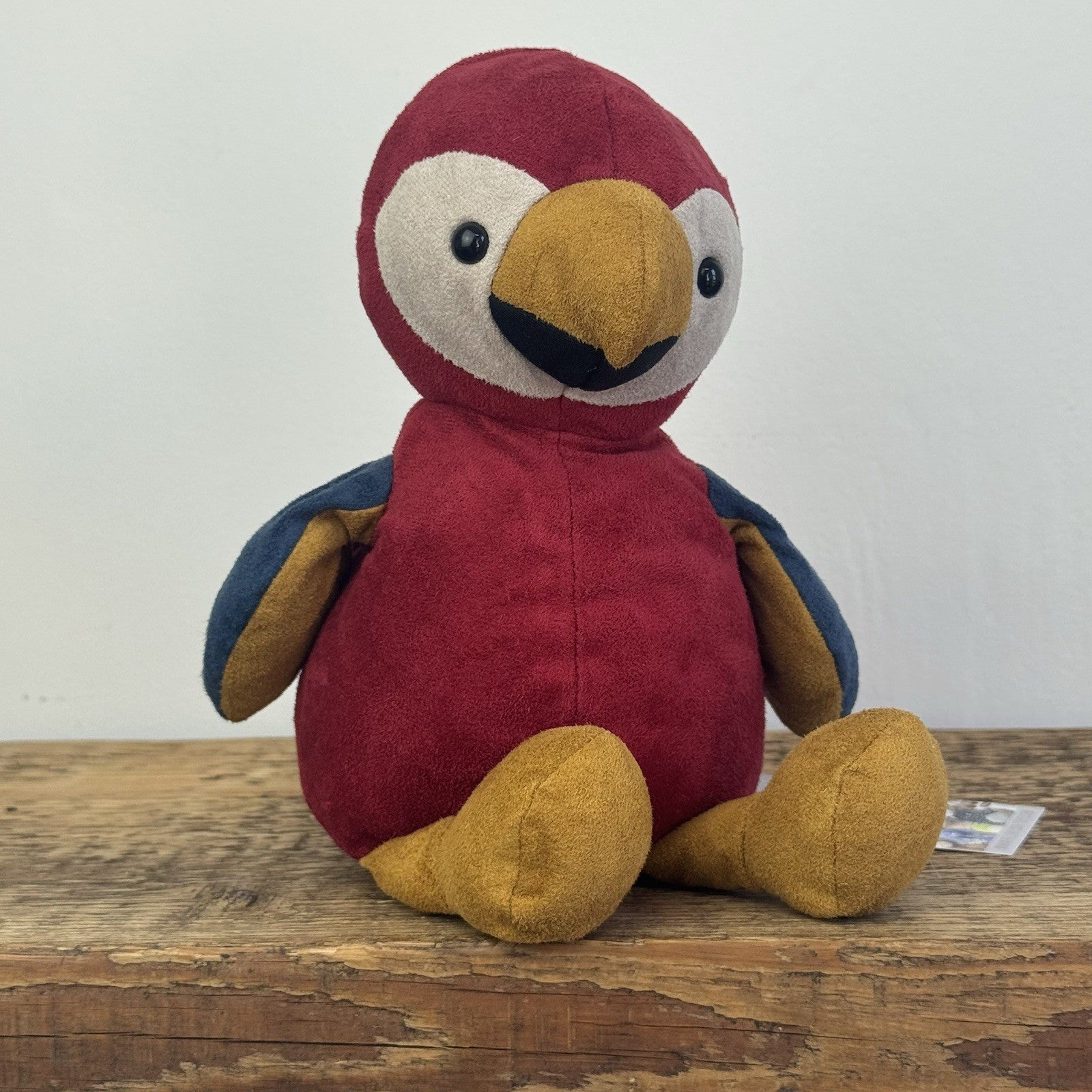 Jellycat Belby Parrot - Retired Velour Bird Plush Parrot Push Red/Blue 10"