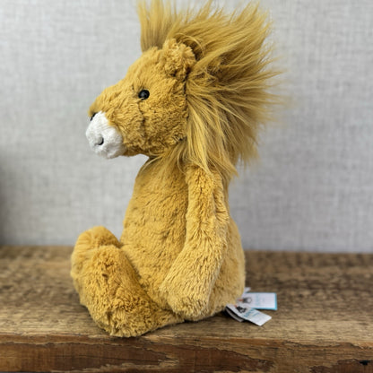 Jellycat Medium Bashful Lion Soft Toy - Yellow Lion Beanie Plush 12" BNWT