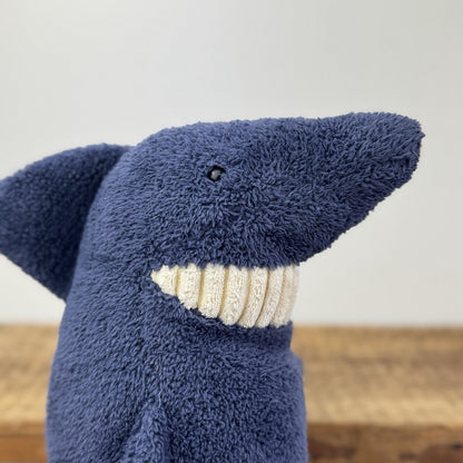 Jellycat Medium Toothy Shark - Large Blue Smiling Shark Beanie Plush 14"
