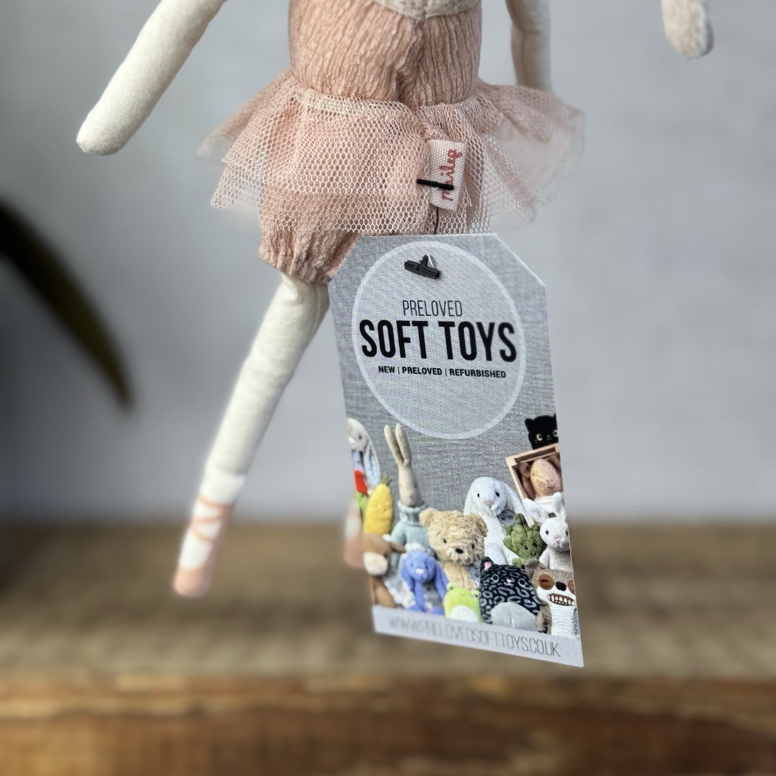 Maileg Dancing Ballerina Bunny Retired 2018 (No Tube) Retired Magnetic Hands 9”