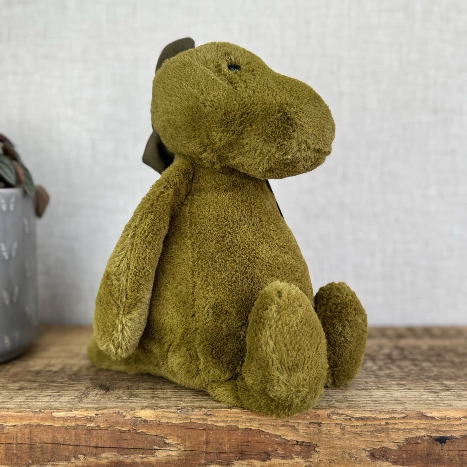 Jellycat Medium Bashful Dino - Medium Bashful Green Dinosaur Soft Toy 12"
