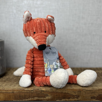 Jellycat Baby Cordy Roy Fox Soft Toy Beanie - Red Fox Corduroy Plush Beanie 12"