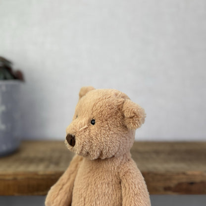 Jellycat Small Butterscotch Bear - Retired Brown Beige Bear Soft Toy Beanie 8”