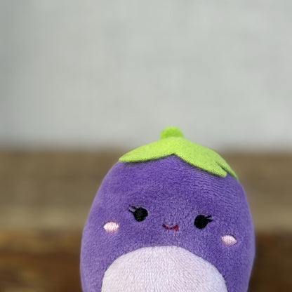 Squishmallow Squishville - Glena Eggplant - Aubergine Soft Toy Purple Mini 2"