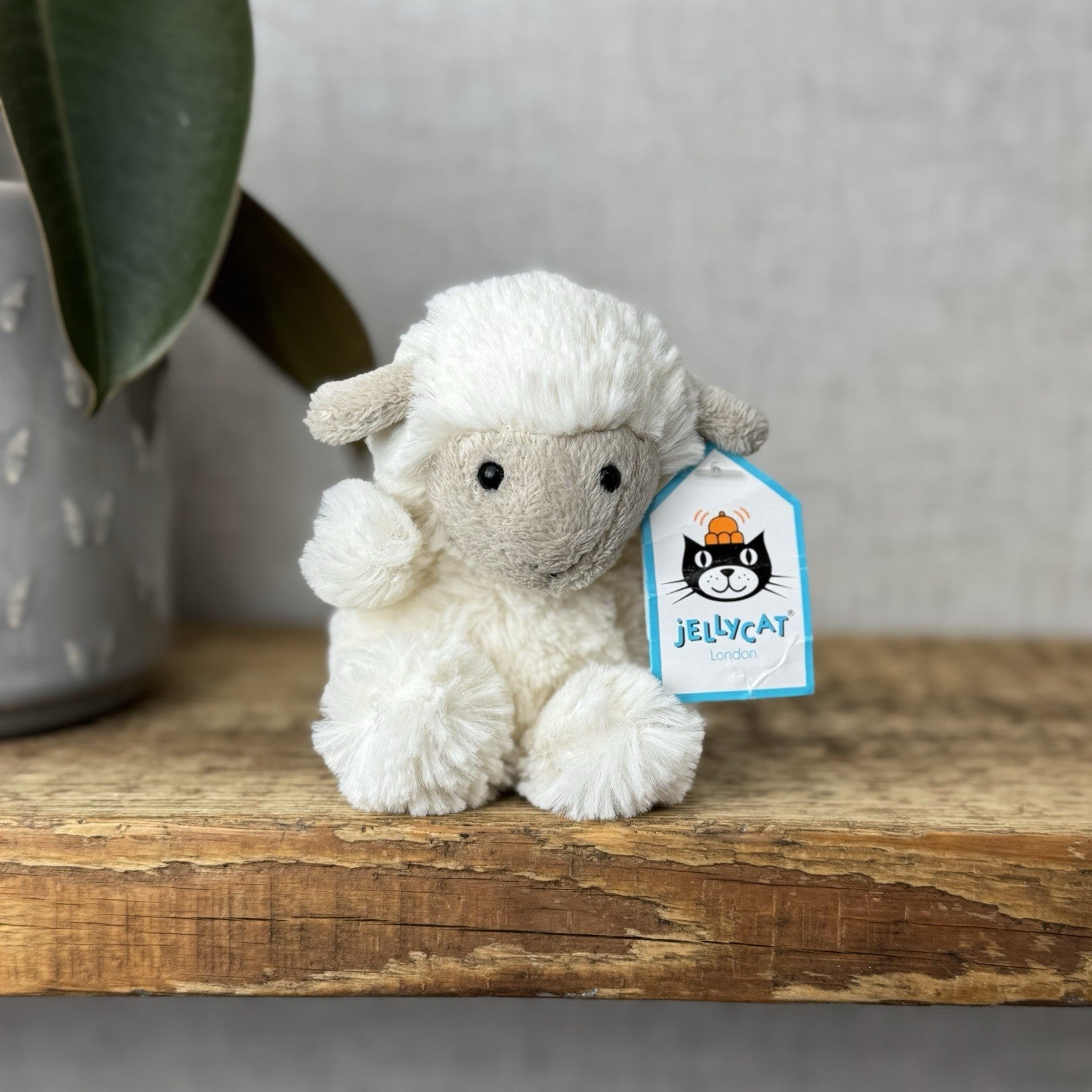 Jellycat Baby Poppet Sheep Tiny Poppet Vintage Lamb Mini Beanie With Tags 4”