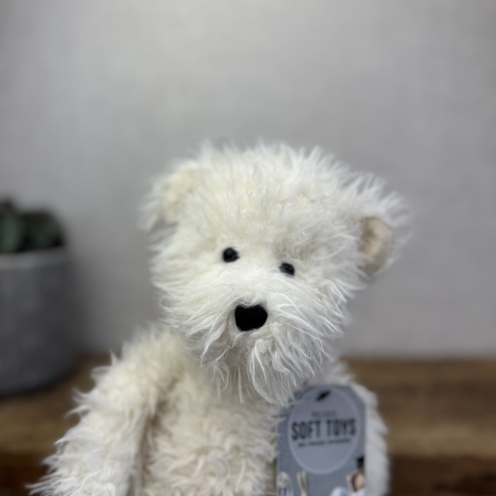 Jellycat Angora Blizzard Bear - Fluffy Medium White Bear Soft Toy Retired 12"