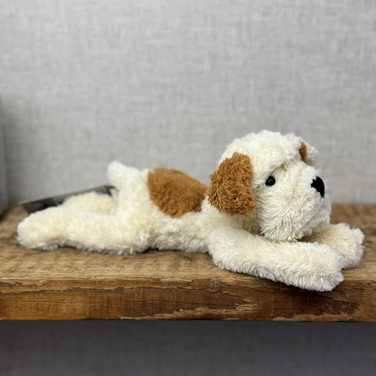 Jellycat Mish Mash Puppy Brown/Cream Laying Retired Puppy Dog Beanie 11"