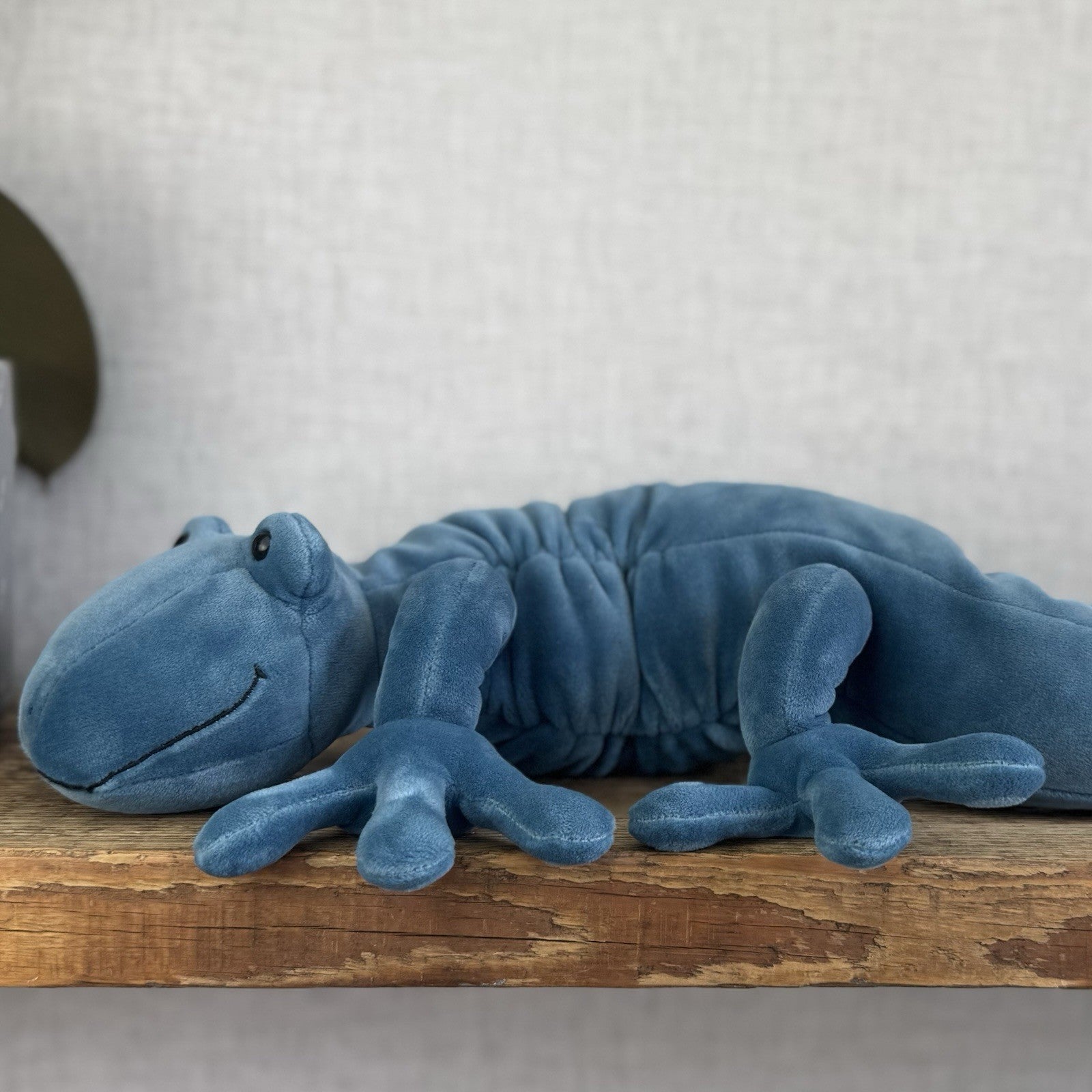 Jellycat Zigzag Gecko - Blue Velour Large Beanie Lizard Rare With Tags 22"