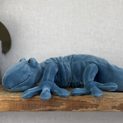 Jellycat Zigzag Gecko - Blue Velour Large Beanie Lizard Rare With Tags 22"