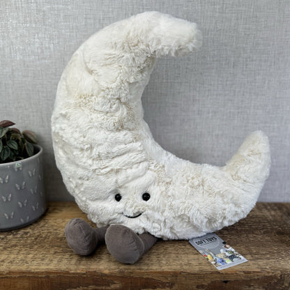 Jellycat Huge Amuseable Moon Plush Beanie Soft Toy - Decor Display NWOT 18”